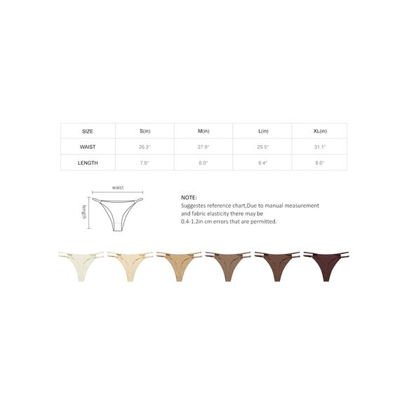 Size Small Seamless G String No show Thong Underwear (6 pk) - Picture 4 of 4